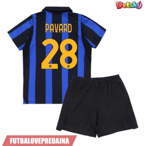 Lacne Dětský Futbalové dres Inter Milan Benjamin Pavard #28 2026-27 Krátky Rukáv - Domáci (+ trenírky)